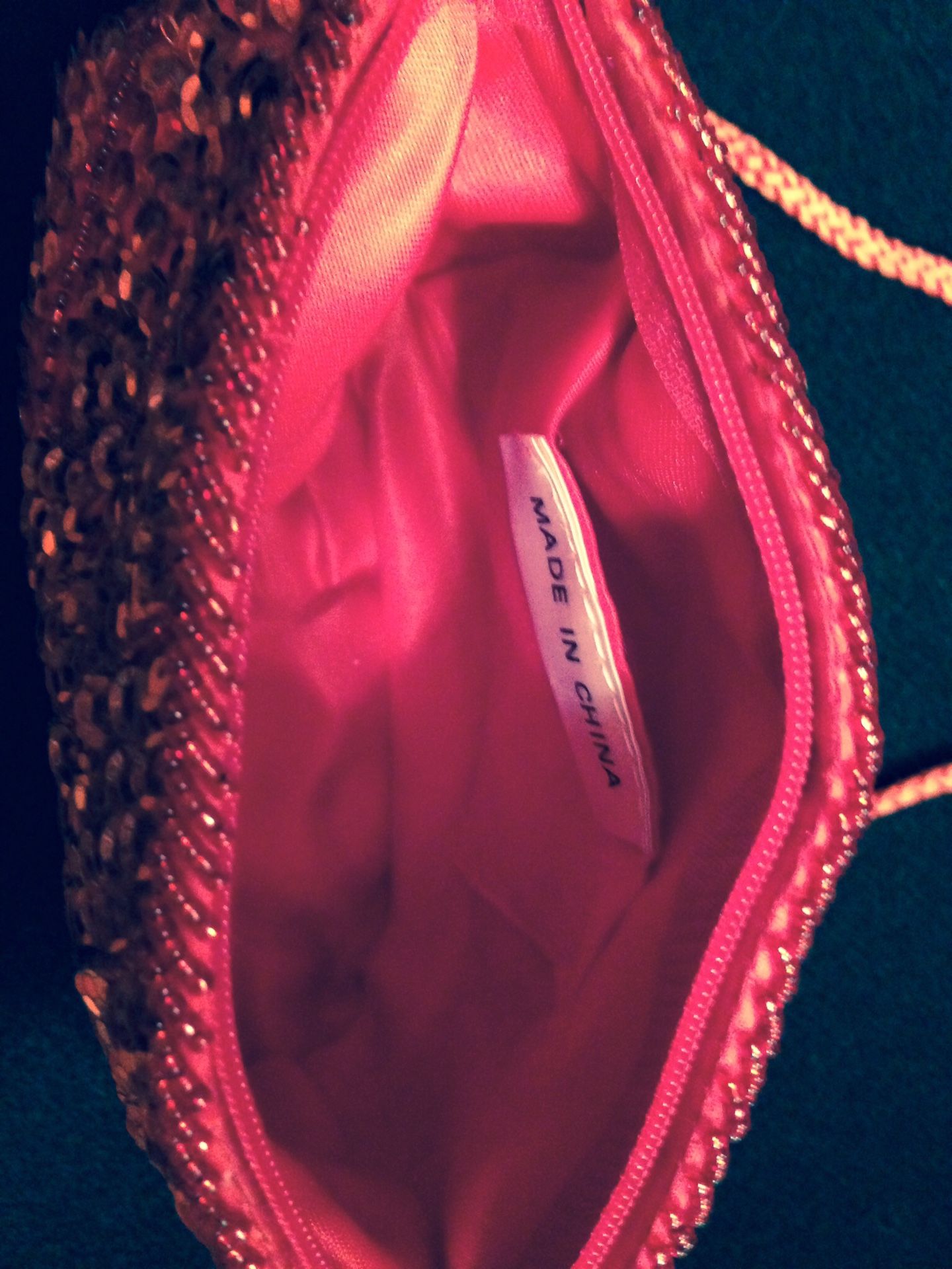Red sequin purse