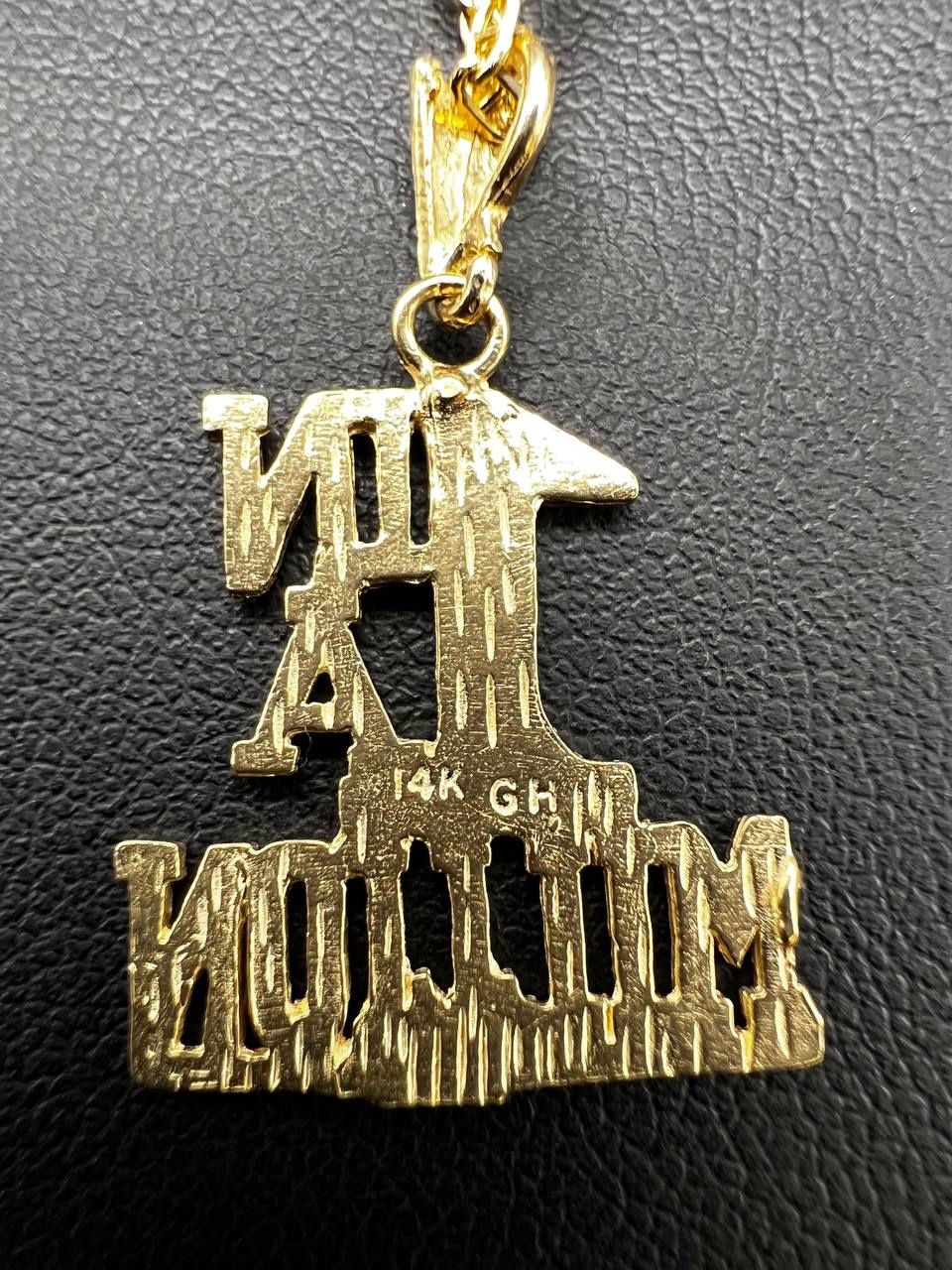 14k “One in a Million” yellow solid gold Anchor  chain necklace 27 inches 5.1 grams