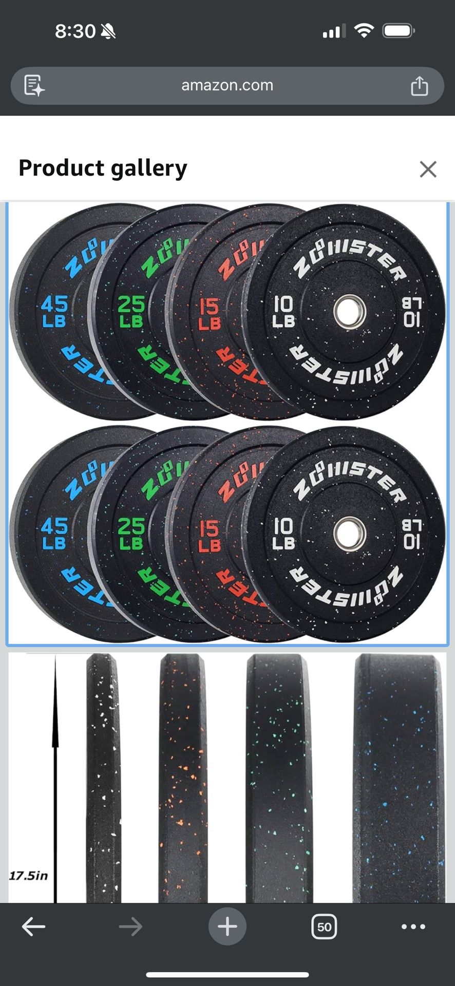 Bumper Plate Olympic Weight Plate High Bounce Bumper Weight Plate with Steel Insert Strength Training Weight Lifting Plate