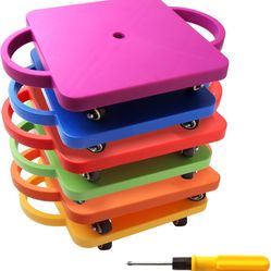 GSE Games & Sports Expert Gym Floor Scooter Board with Handles, Sitting Scooter for Kids Indoor Play Equipment, Fun Scoot Board with Non-Marring Plast