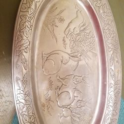 Arthur Court Vintage 1980 Large 24" Rabbit Serving Tray With Handles