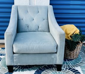 Beautiful light blue velvet chair