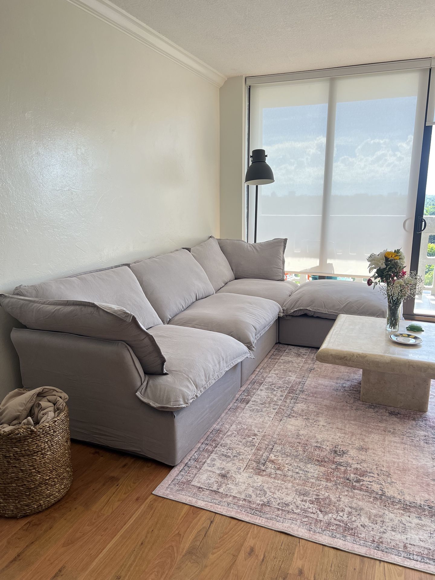 Light Gray Cloud Sectional (New In Boxes)