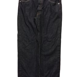 Levi's 40 x 32 501 Button Fly Straight Leg Black / Dark Blue Original Fit