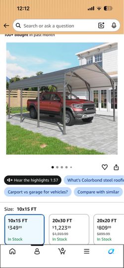 10x15 metal carport