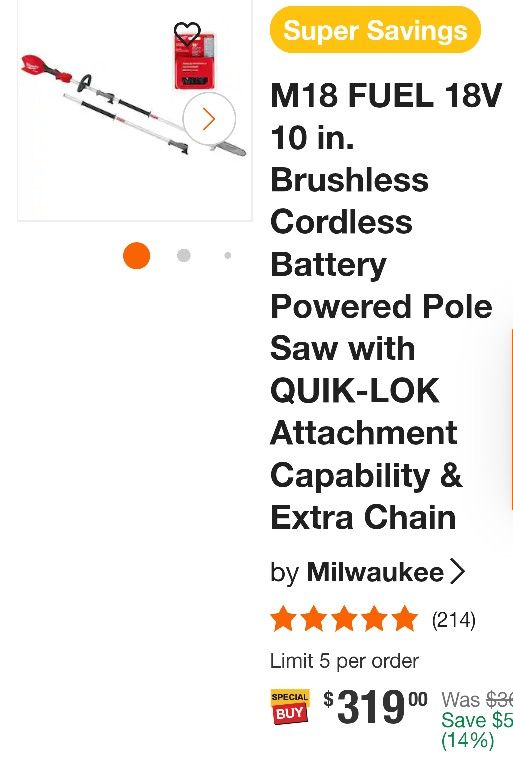 Chain Saw Pole With Quick Lock