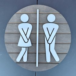 Funny & Cute Men’s/Women’s Bathroom/Restroom Sign - Wedding Decor