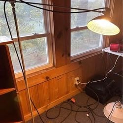 Unique Vintage Industrial Freestanding Adjustable Height Floor Lamp - Black MFG. Phila. PA.