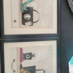 2 Pieces London And Paris Fashion Framed Pictures