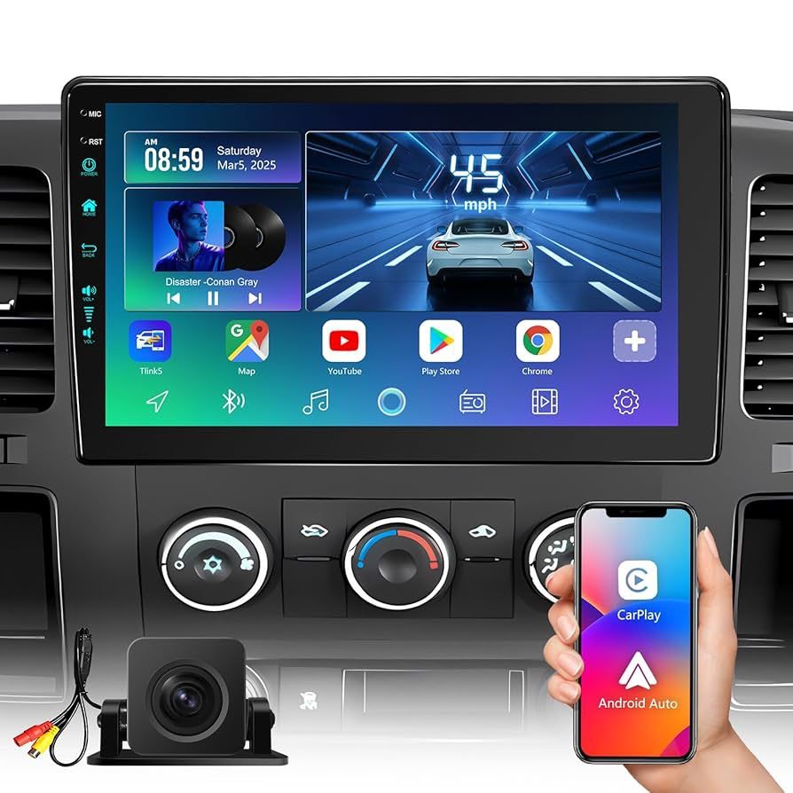 10.2 Inch(4Ram 64Rom) 5GWiFi Car Radio Stereo Upgrade Replacement for Chevy Silverado 2007-2013 GMC Sierra Yukon Android 13,CarPlay/Android Auto/FM/AM