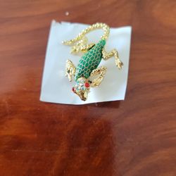 VINTAGE RHINESTONE CHAMELEON BROOCH/PIN