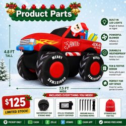 GIANT SANTA 4X4 MONSTER TRUCK INFLATABLE