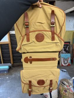 Tourbon Vintage Canvas & Leather Backpack — Excellent Condition 