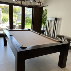 Restoration Hardware Brunswick Billiards Pool Table Includes Wall Rack 
