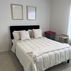 Queen black bed frame