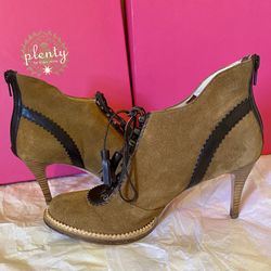 Booties - Suede With Leather Details. Plenty By Tracy Reese.