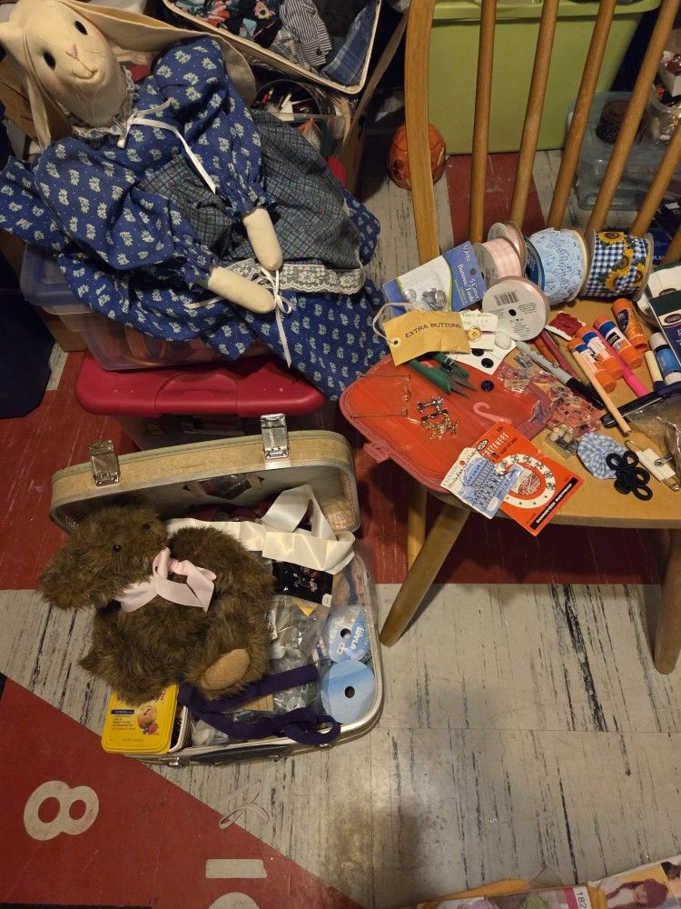 Lot Of Doll Making Craft Items