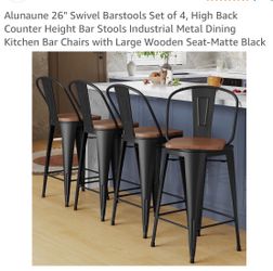 BRAND NEW Alunaune 26" Swivel Bar Stools Set of 4