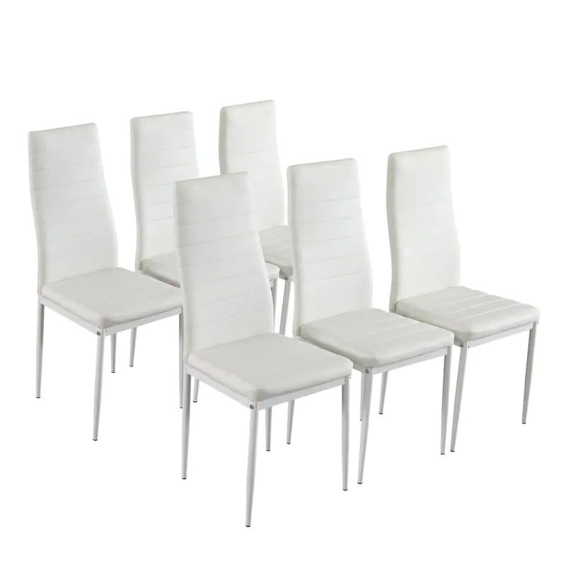 6 White Dinning Chairs