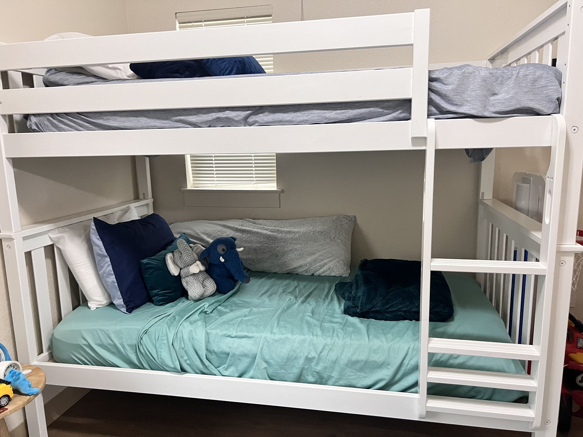 Twin Over Twin Bunk Beds W/ Mattresses - Like New
