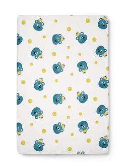 Pack and Play Mattress 38x26 - Blue Bear - Removable Cover Machine Washable