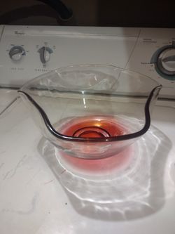 Indiana Glass Serving Bowl Umbra Red And Clear