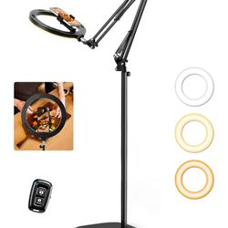 Ring Light with Stand Tripod for iPhone – Evershop 10” Overhead Camera Mount, 70.8” Tall Adjustable Selfie Light with Phone Holder for Video Recording