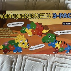 3 Wooden Dinosaur Puzzles