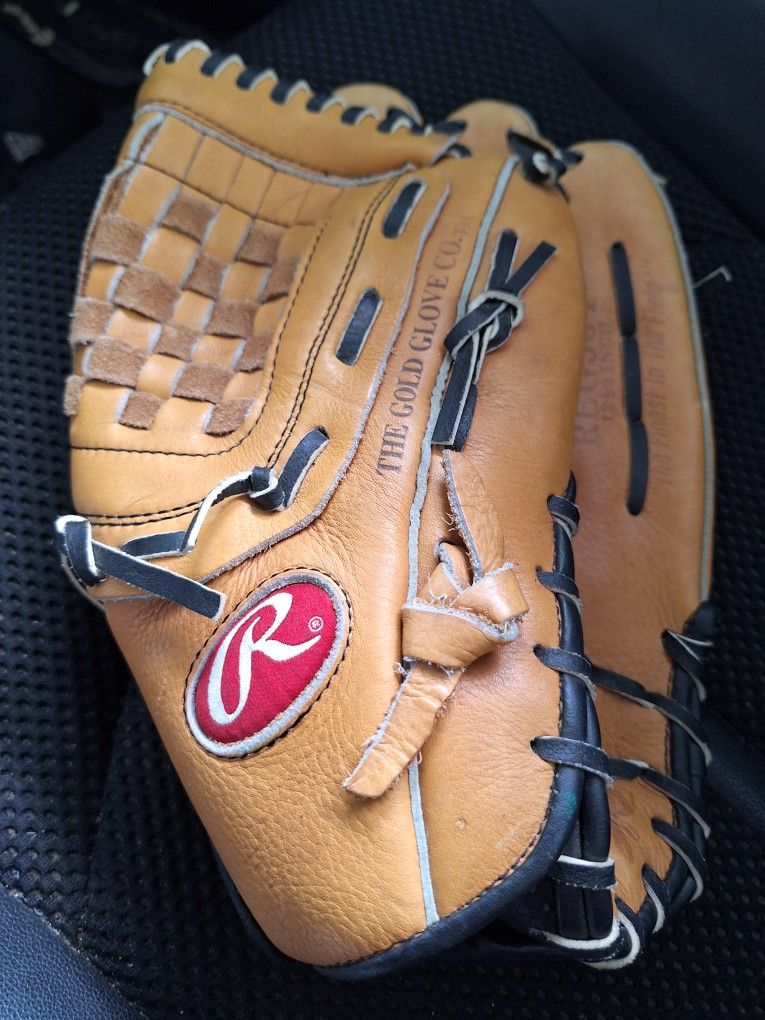 Rawlings Leather Baseball Softball Glove RBG 36 TT 12 1/2" Brown Tan Basket Web $35