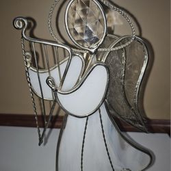 Vintage Stained Glass 3D Angel