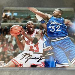 Michael Jordan, Shaq Autographed 8x10