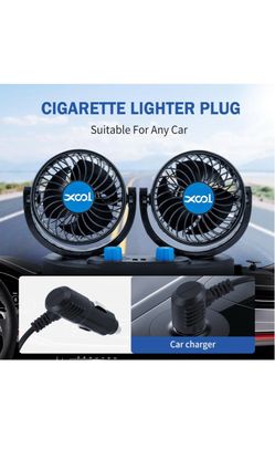 Dual fan with 12v plug for car