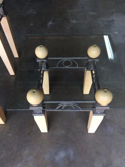 Four pieces - 2 end tables, 1 coffee table & 1 sofa table