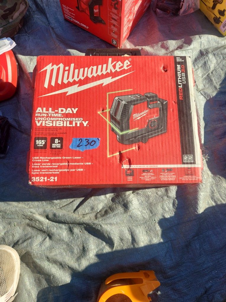 Milwaukee Usb Rechargeable Green Laser Cross Line