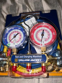Yellow Jacket Test and Charging Manifold with Hoses