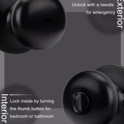 10 Pack Black Interior Door Knobs