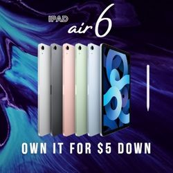Apple iPad Air 6 - M2 Chip -  - Pay $1 DOWN AVAILABLE - NO CREDIT NEEDED