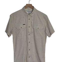 Poncho Shirt Slim Fit Fishing Magnetic Pockets Mens Small Seagulls