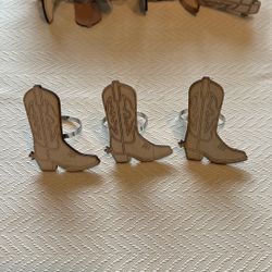 Laser Etched Boot Napkin Rings
