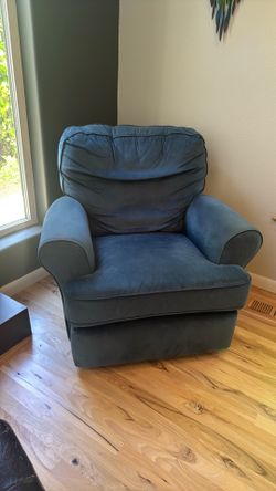 Blue Velvet Rocking Chair