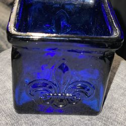 Beautiful Cobalt Blue Glass 💙Heavy Chunky Candleholder  🕯️