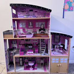 Doll House With Mini Furniture