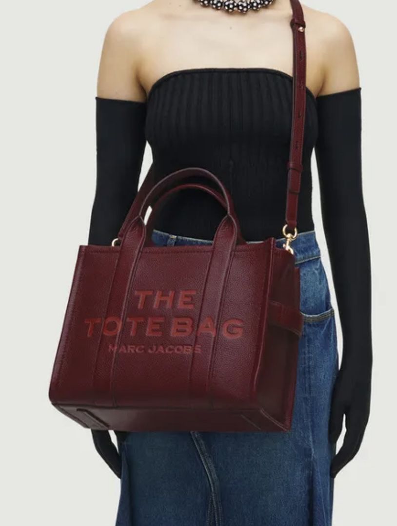 MARC JACOBS Burgundy 'The Leather Medium' Tote new