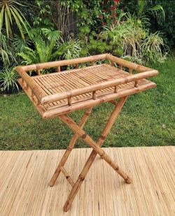 Retro Bamboo Tray Table