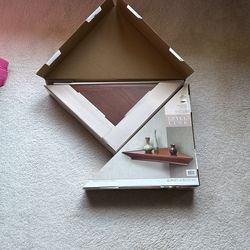 Level Line 15” Walnut Corner Shelf - Brand New