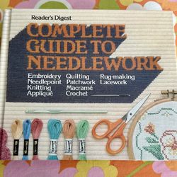 Vintage 1979~copyright Reader's Digest Complete Guide to Needlework Hardback Book. 1986~10 th printing.  This book doesn’t look like it was ever used.