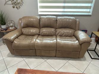 Free leather reclining sofa