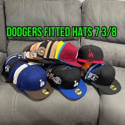 MLB New Era Los Angeles Dodgers Patch And Non Patch Many Color Ways 59fifty Fitted Hats Size 7 3/8