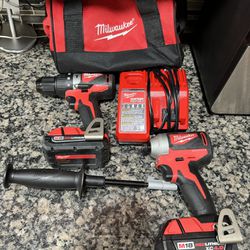 M18 18V Lithium-Ion Brushless Cordless Hammer Drill/Impact Combo Kit (2-Tool) with 2 Batteries, Charger and Bag