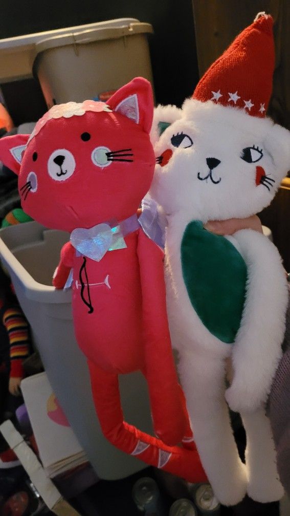 2 Holiday Cat Plushies